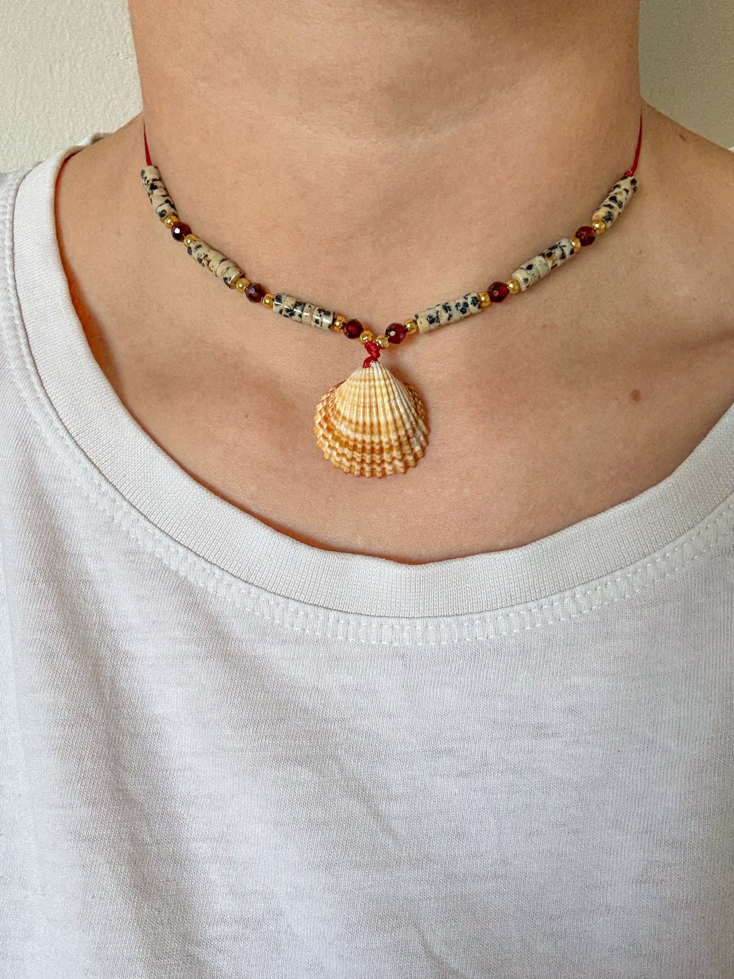 Choker DALMATIAN JASPER, GARNET