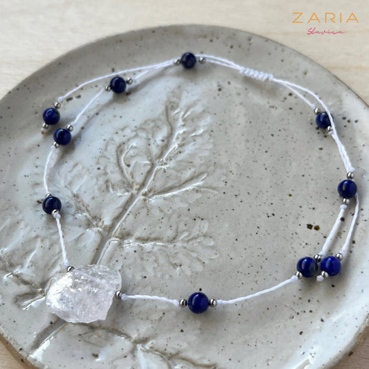 Anklet LAPIS LAZULI, CLEAR QUARTZ